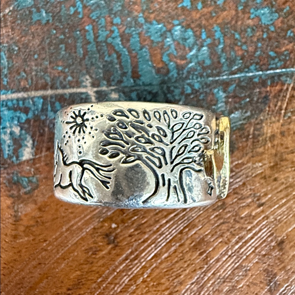 Jes MaHarry “Love Ring”. Sterling silver with 14 kt large gold heart. - Picture 4 of 6